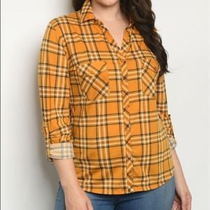 Mustard Flannel 1X-2X-3X